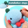 Tricot LMDZ Kit de crochet pour débutants en forme de dinosaure non fini pour adultes et enfants avec accessoires de crochet et instructions (français non garanti)