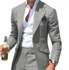 Kostüme Pour Hommes Kragen Männer Anzüge Kerb Grün Slim Fit Blazer Jacken Hosen 2PCS Kausalen Business Hochzeit Bräutigam Tragen 240326