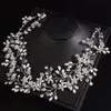 Luxe Crystal Pearl Rhineste fr Bridal Headband Handmade Vintage Style Leaf Floral Women Wedding Haar Accessies Tiaras Z6xt#