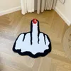 LAKEA Roter, mittelfingerförmiger lustiger Teppich für Teenager-Schlafzimmer, Teppich für kleine Räume, individuelle Tufting-Matte, ultraweiche Matte mit Garn, 240327