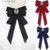 Bow Ties Fashion Black Bows Tie Clip Ribbon Red Diamond Bowtie White Rhinestone Dress Shirts Collar Bow Tie Gift for Women Accessories Y240329