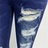 Jeans Femme Mode femmes coupe ajustée Stretch crayon jean printemps été décontracté Denim pantalon femme pantalons longs tendance trous cassés Streetwear 24328
