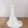 Neue Meerjungfrau Hochzeit Kleider Mit Kleiner Schleppe Elegante Boot-ausschnitt Sexy Backl Braut Dr Satin Einfache Vestidos De Novia P9p0 #