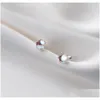 Goujon minimaliste pierre précieuse 925 Sterling Sier goujons pierre de lune élégante petite boucle d'oreille cabochon boucles d'oreilles livraison directe bijoux Dhaiz