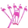 Disposable Cups Straws 10 Pcs/PACK Flamingo Art Cocktail Swizzle Sticks Drink Stirrer Coffee Muddler Puddler