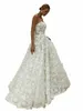 Boho 3D FRS LACE Illusi A-Line Wedding Dres Strapl Detachable Sleeve Country Bridal Gowns B1DO＃