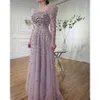 Serene Hill Muslim Blue A Line Evening Dres Luxury Beaded Prom Vestidos formales 2024 para mujeres Fiesta LA71762A 81oO #