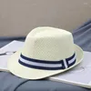 Berretti Cappello Uomo Estate Breve Ombreggiatura Moda Jazz Gentiluomo Joker di mezza età e vecchio per il tempo libero all'aperto