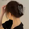 Hair Clips Haimeikang Rhinestone Butterfly Barrettes Hair Claw Clips For Women Elegant Ponytail Holder Hairpins Clamps Hair Accessories Y240329