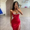 Soirée des femmes modernes rouges dres Sexe Sirène Sircaid Split prince prince cocktail Robe de bal FORMAL FI CELEBRITY PARTY 295T #