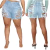 Plus Size Sexy Ripped Denim Hot Jeans Stretch Skinny Denim Shorts 5XL taille haute Boyfriend Street Torn Jegging Baggy Hole Jean a1Ks #