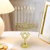 Posiadacze świec 7 Oddziały posiadacz Hanukkah Chanukah Menorah Ornament na bankiet Wedding wakacyjny Dekord domu