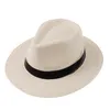 10pcs/lot Summer Beach Vacation Panama Jazz Hat Sunscreen Handwoven Straw Sun Hat Men Women Hawaii Casual Sunshade Gangster Cap 240325