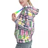 Felpe con cappuccio da donna Patchwork Madras Loose Woman Pink Plaid Print Streetwear Pullover Felpa con cappuccio Primavera Harajuku Design Camicia con cappuccio di grandi dimensioni