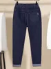 stor storlek 120 kg sträng harem jeans ankel längd hög midja denim byxor blå vår sommar vaqueros momo baggy jeansy koreansk slang 29vw#