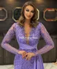 Fivsole Purple Mermaid Evening Dr Special OCN Women Wear Prom Dres High Neck Sparkly paljett Saudiarabien Formella klänningar 05BB#