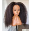 Lace Wigs Transparent Kinky Straight 13X6 Frontal Yaki Human Hair Wig Pre Plucked Glueless Closure 250 Density Drop Delivery Products Otgmc