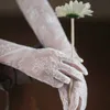 wg054 Elegant Wedding Bridal Lg Gloves Eyel Edge Lace Appliqed Finger Bride Bridesmaid White Gloves Women Prom Opera Gloves Y3nf#