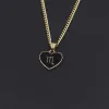Necklaces 12pcs Colorful Enamel Heart 12 Zodiac Sign Pendant Necklace Waterproof Gold Curb Chain Love Necklace Astrology