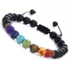 Strand Kirykle Männer Frauen 7 Chakra Perlen Armband Armreif Heilung Tigerauge Stein Gebet Charm Buddha Verstellbarer Schmuck