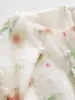 Chemisiers pour femmes frais doux imprimé fleuri coréen perles plissées manches bouffantes en mousseline de soie chemises dame haut été 2024 Chic décontracté Blusas