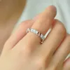 오리지널 1TO1 브랜드 로고 고품질 여성 반지 D 컬러 Moissanite Tiffancy Cross Time Row Ring 925 Silver Plated 18K Gold Top vvs ring