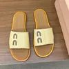 Verão Praia Mulheres Chinelos Slides Rodada Toe Palha Trançada Genuína Sola De Couro Designer De Luxo Mules Ao Ar Livre Flats Sapatos Calçado De Fábrica Com Caixa