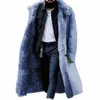 zimowi mężczyźni płaszcz faux futro gęstwy rękawy lg kurtka solidna kolor średniej długości Butts męski płaszcz zagęszcza odzież wierzchnią dla kamery v8ch#