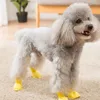 Abbigliamento per cani Scarpe per cuccioli di cartone animato Stivali da pioggia in gelatina di Pomerania Set di 4 calzature impermeabili Accessori per animali domestici