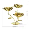 Kandelaars Nordic Plated Metal Rose Holder Stands Iron Art Lotus Bloemvormige Decoratieve Theelichtje Kandelaar Party Dropship