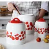 Storage Bottles Japanese-style Ceramic Jars Household Food Sealed Kitchen Coffee Sugar Grain Tanks Tea