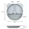 Tasses Vaisselle Ustensiles Vaisselle pour enfants Bébé Silicone Sucker Bol Bébé Ours Visage Assiette Vaisselle Ensemble Sourire Visage Bébé Vaisselle Ensemble Rétro Enfants Assiette 240329