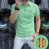 Mode 2024 Designer Polo Shirts Männer Luxus Polos Casual Herren T Shirt Biene Brief Drucken Stickerei Mode High Street Mann t-stück Größe M-4XL