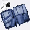 Autre organisation de stockage à domicile 8pcs / Set Sacs de rangement de bagages de grande capacité pour l'emballage Cube Vêtements Sous-vêtements Cosmétique Organisateur de voyage Sac de toilette Pochette Y24