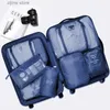 Annan hemlagringsorganisation 8st Set Set Large Capacity Bagage Storage Påsar för Packing Cube Clothes Underwear Cosmetic Travel Organizer Bag toalettartiklar Pouch Y24