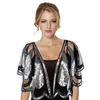 sequin Beads Decor Shawl Elegant Embroidery Cape Breathable Mesh Short Cardigan Women Dr Accories For Wedding Party Prom q3WE#