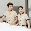 Uniformes de trabalho de limpeza feminina Hotel Costume Housekee Garçom Roupas Restaurante Dishwer Shirt Staff Pedicure Ladies Top T5oZ #