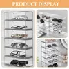 Dekorativa plattor LAWER STORAGE BOX HOLDER FÖR SUNGLASSER Organiser Trays smycken Display Case Gelglas Portable Travel