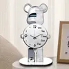 Novelty Items Creative Bearbrick Clock Cartoon Bear Brick Desk Clock Bedroom Silent Clock Desktop Decoration Modern Living Room Home DecorationL2403