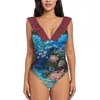 Women's Swimwear Mutton Reef Deep V-Neck Halter One-Piece Swimsuit Ladies Monokini Beach Bathing Suits Snapper Yellowtail