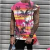 Débardeurs pour hommes Casual Beach Hawaiianss Boho Imprimer T-shirts musculaires sans manches Cool Entraînement T-shirts Fitness Vest Athletic Drop Delivery App DH8EJ