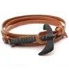 Charm Bracelets Retro Leather Hammer Bracelet Multi-layer Personality Fashion Anchor Style Axe Couple Men And Women