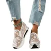 Casual Shoes Spring Summer Mesh Single Pointed Pine Platform Thick Sole Embroidered Set Feet Women's C1127