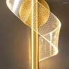 Lâmpada de parede 1 peça LED espiral iluminação interior ouro casa cabeceira sala de estar corredor decorativo