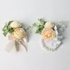 1PC Wedding Decorati Siostry Siostry nadgarstka stanika biała jedwabna róże kursage boutnire frs dla gości akoria v3pg#
