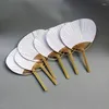 Decorative Plates 36 Pcs/Lot Wedding White Paddle Fan For Decoration