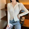 new Autumn Winter 2023 Women Cardigans Zipper Lg Sleeve V-neck Knitted Sweater Cardigan Fi Short Knitwear Solid Jumpers C5Eh#