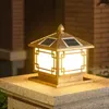 Wall Lamp Outdoor LED Solar Column Head Lights IP65 Waterproof Villa Garden Decoration Big Pillar