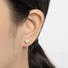 Stud Earrings ALLICEONYOU 925 Classic Silver 0.5ct D-E Color Moissanite VVS Fine Jewelry Diamond Surround Lace Earring Women Gift