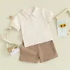 Clothing Sets Toddler Baby Boys Summer Clothes Short Sleeve Button Shirt Elastic Waist Shorts Set Little Kids Matching Outfit